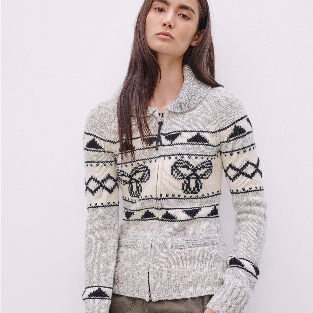 NWOT Aritzia TNA Sea to Sky Wool Zip Up Sweater